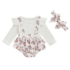 Baby Girl Halloween Pumpkin Long Sleeve Onesie