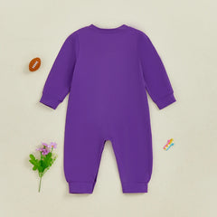 Unisex Baby Letter Print Fall Sweatshirt Romper