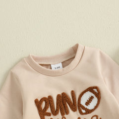Newborn Baby Boy Fall Rugby Letter Embroidery Romper