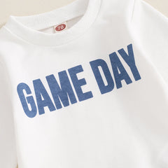 Baby Boys Letter Pullover & Rugby Pants Fall Outfit