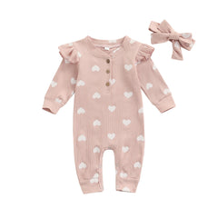 0-18M Baby Girl Heart Print Romper
