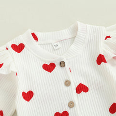 0-18M Baby Girl Heart Print Romper