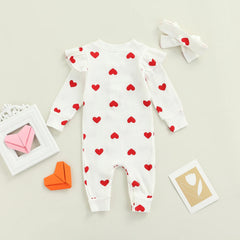 0-18M Baby Girl Heart Print Romper