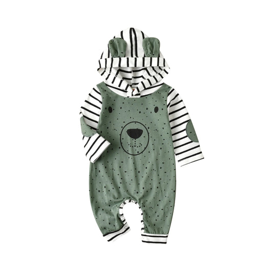 0–24M Baby Boy Designed Hooded Romper