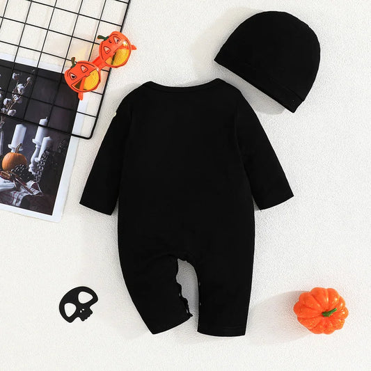 0–18M Baby Skeleton Romper & Hat Halloween Outfit