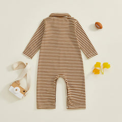 Baby Boy Striped Rugby Long Sleeve Football Romper