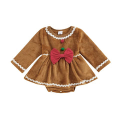Girls Baby Christmas Gingerbread Jumpsuit Romper