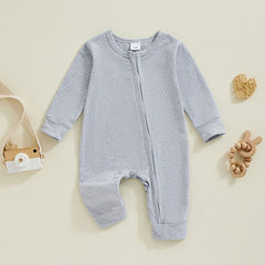 Baby Unisex Boy Holiday Long Sleeve Zipper Jumpsuit