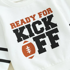 Toddler & Baby Boy Letter & Football Print Long Sleeve Pullover with Pants