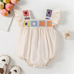 Newborn Baby Girl Crochet Flower Onesie