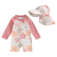 Baby Girl Long Sleeve Zip-Up Swimsuit