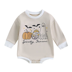 0-18M Infant Baby Girl Halloween Long Sleeve Casual Printed Onesie Sweatshirt
