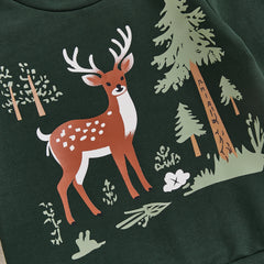 Toddler Baby Boy Reindeer Tree Pullover & Pants Christmas Outfit