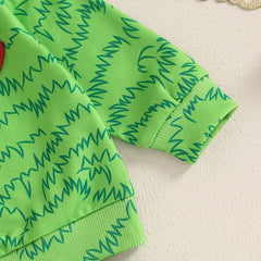 Baby Boy Christmas Theme Green Sweatshirt & Pants Set