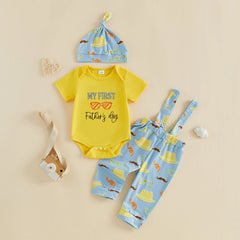 Baby Boy Letter Embroidery Fathers Day Outfit