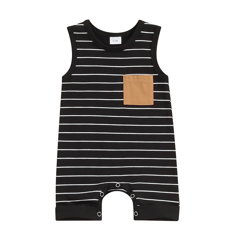 Baby Boy Striped Sleeveless Romper