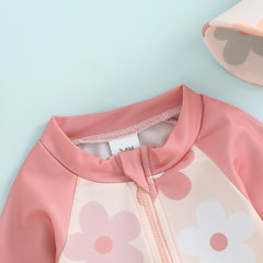 Baby Girl Long Sleeve Zip-Up Swimsuit
