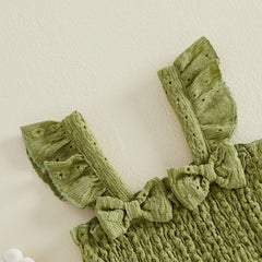 Baby Girl Bow Butterfly Sleeveless Tops and Shorts Outfit