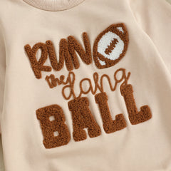 Newborn Baby Boy Fall Rugby Letter Embroidery Romper