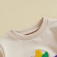 Baby Unisex Carnival Letter Embroidery Long-Sleeve Onesie