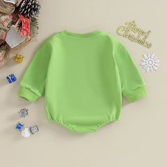 Baby Unisex Holiday Grinch Sweatshirt Bubble Romper