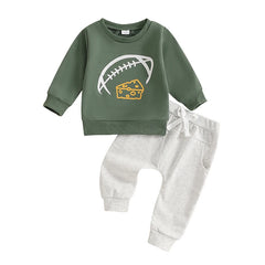 Toddler Boy Rugby Cheese Sweatshirt & Drawstring Pants Set