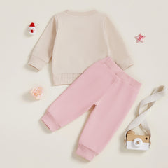 Toddler Baby Girl Santa Sack Sweatshirt & Pants Christmas Outfit