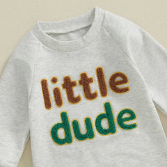 0-18M Baby Boy Long Sleeve, Full-Length with Letter Embroidery Fall Romper