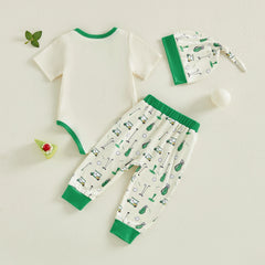 Newborn Baby Boy Golf Print Clothing Set