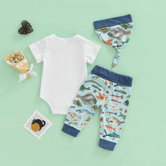 Newborn Baby Boy Fishes Patchwork Outfit