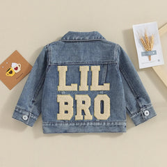Baby Boys Letter Embroidery Denim Jacket