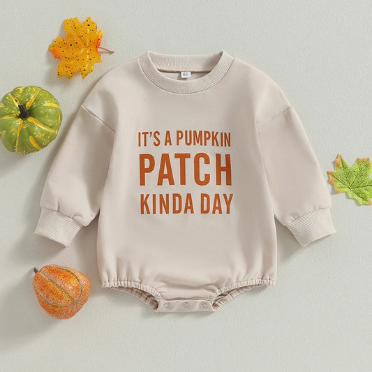 0-24M Newborn Baby Unisex Halloween Letter Print Long Sleeve Onesie