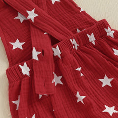 Baby Girls Boys Romper Sleeveless Stars Print Summer Bodysuit Overalls 4th of July Clothing