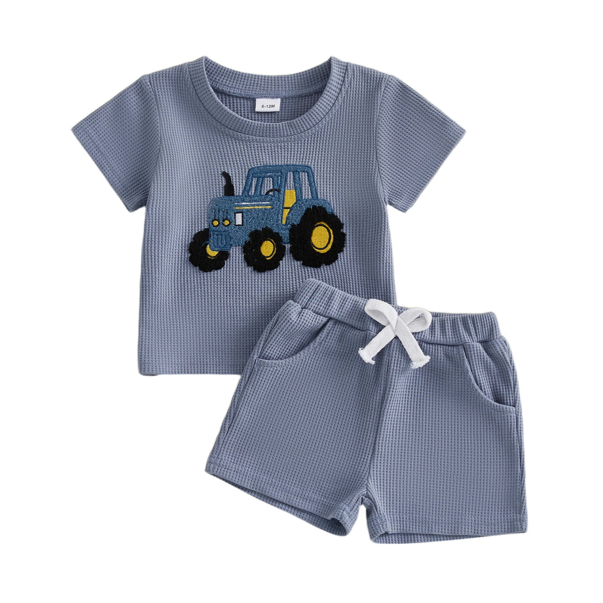 12M - 5T Baby Boys Tractor Embroidery Tops and Shorts Set