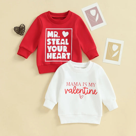 Baby Boy Cozy Valentine’s letter-print sweatshirt (0–3Y).