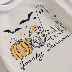0-18M Infant Baby Girl Halloween Long Sleeve Casual Printed Onesie Sweatshirt