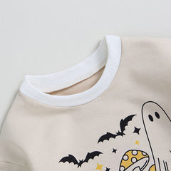 0-18M Infant Baby Girl Halloween Long Sleeve Casual Printed Onesie Sweatshirt