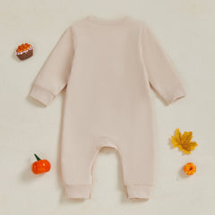 Unisex Baby Long Sleeve Crew Neck Embroidery Pumpkin Halloween Romper