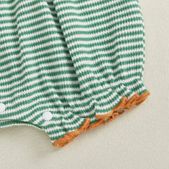 Baby Girl Halloween Striped Pumpkin Romper