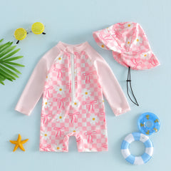 Baby Girls Bow Flower Swimsuit