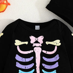0–18M Baby Skeleton Romper & Hat Halloween Outfit