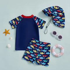 Baby Boy Shark Print Swimsuit Set
