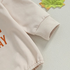 0-24M Newborn Baby Unisex Halloween Letter Print Long Sleeve Onesie