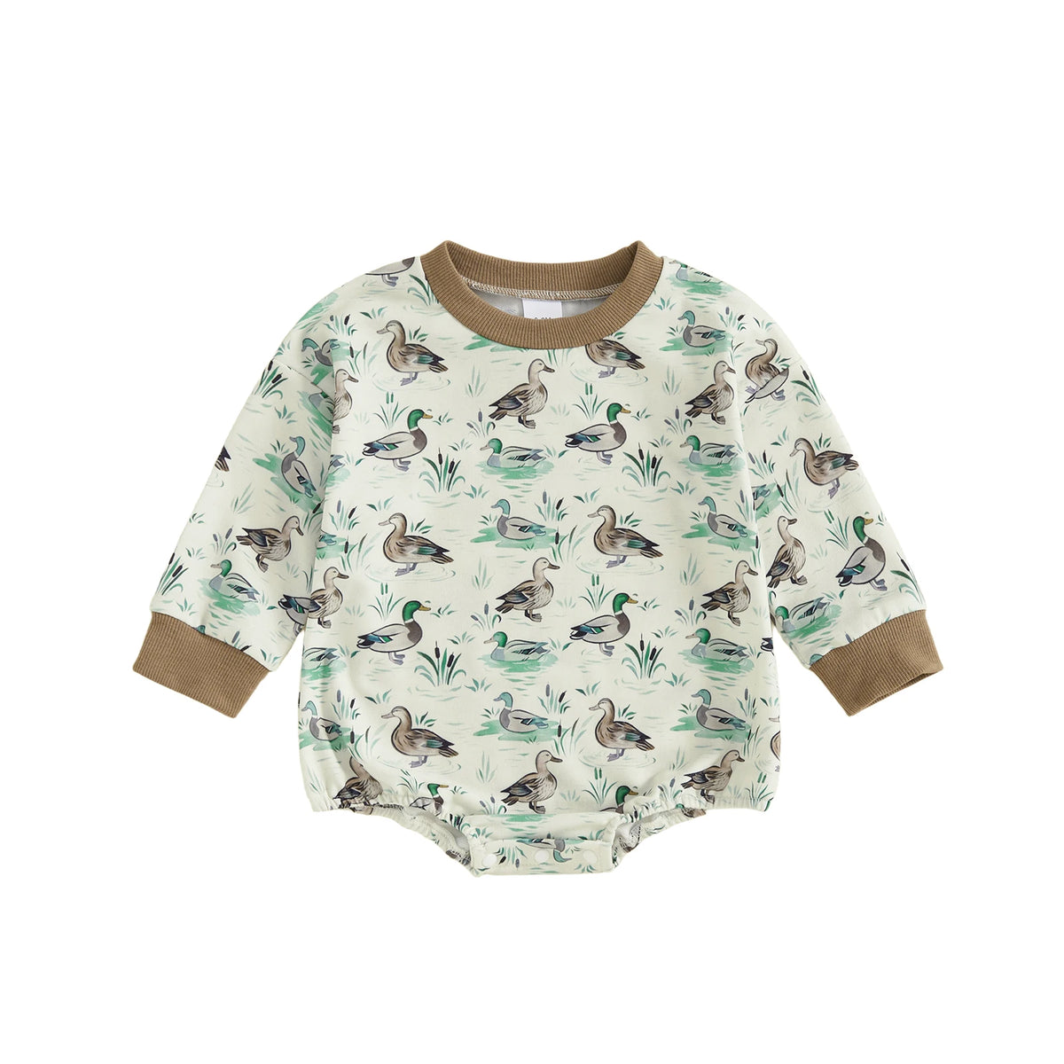 Baby Girls Duck Print Long Sleeve Fall Onesie