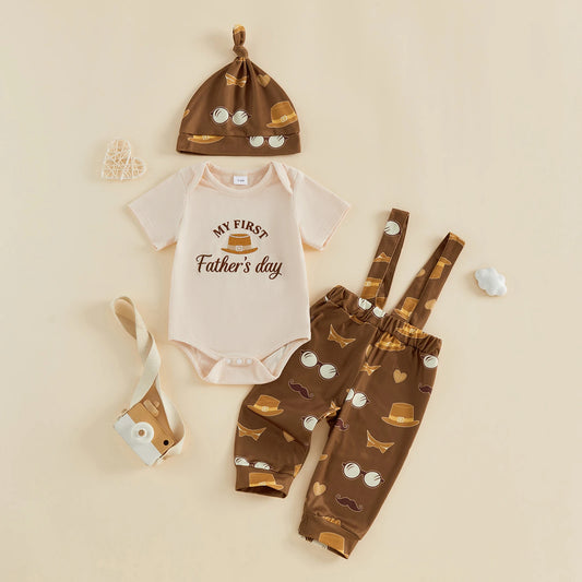 Baby Boy Letter Embroidery Fathers Day Outfit
