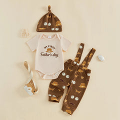 Baby Boy Letter Embroidery Fathers Day Outfit