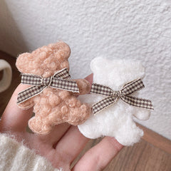 Baby Girl Autumn Winter Cartoon Bear & Bowknot Barrette Hair Clips