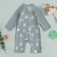 Baby Boys Girls Animal/Floral/Tree Print Rash Guard Swimsuit