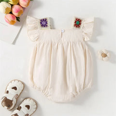 Newborn Baby Girl Crochet Flower Onesie