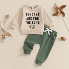Toddler Boy Rugby Cheese Sweatshirt & Drawstring Pants Set